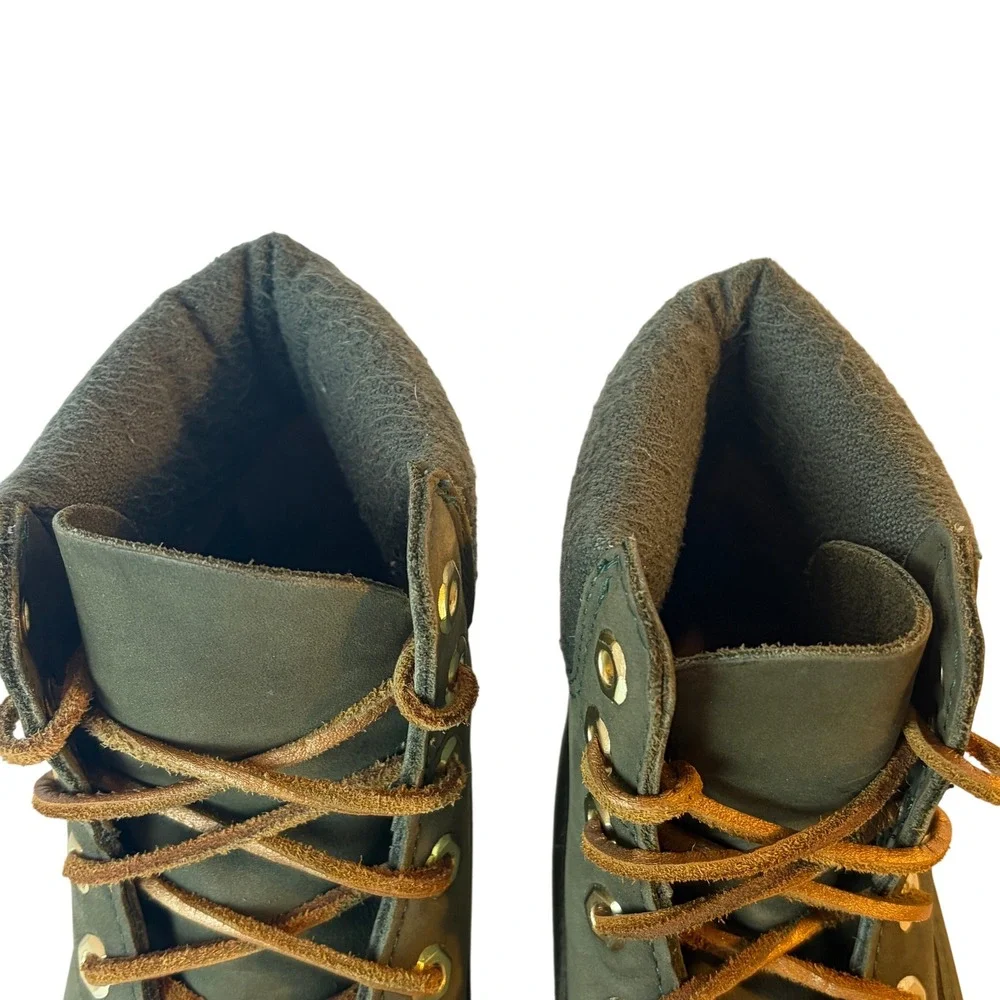 Timberland 6-Inch Premium Nubuck Boots Green Womens 6.5 A1UWQ